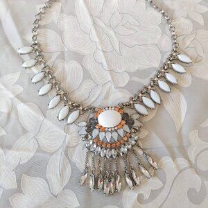 5/$100 CHARMING CHARLIE Statement Necklace Crystal Rhinestone SilverTone
